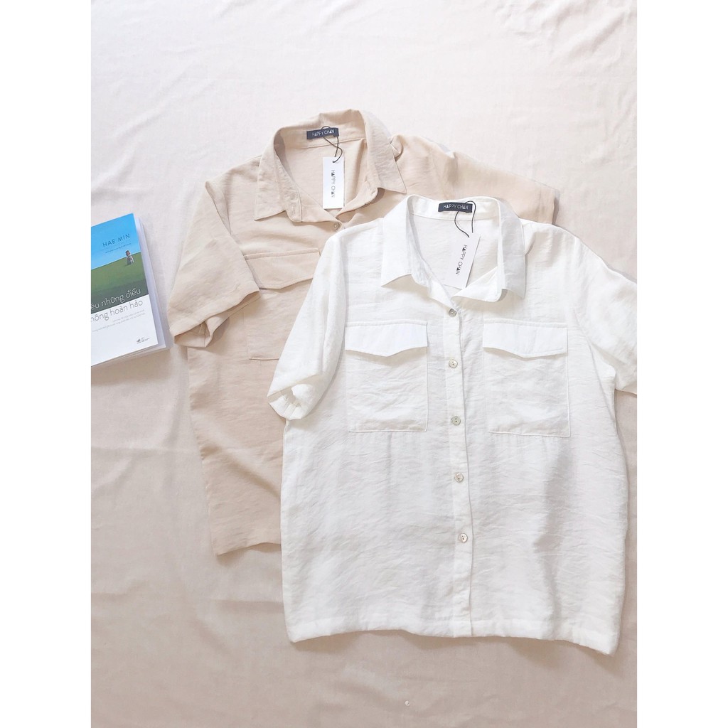 Áo sơ mi tay ngắn 2 túi và quần ống loe (S/M/L)
