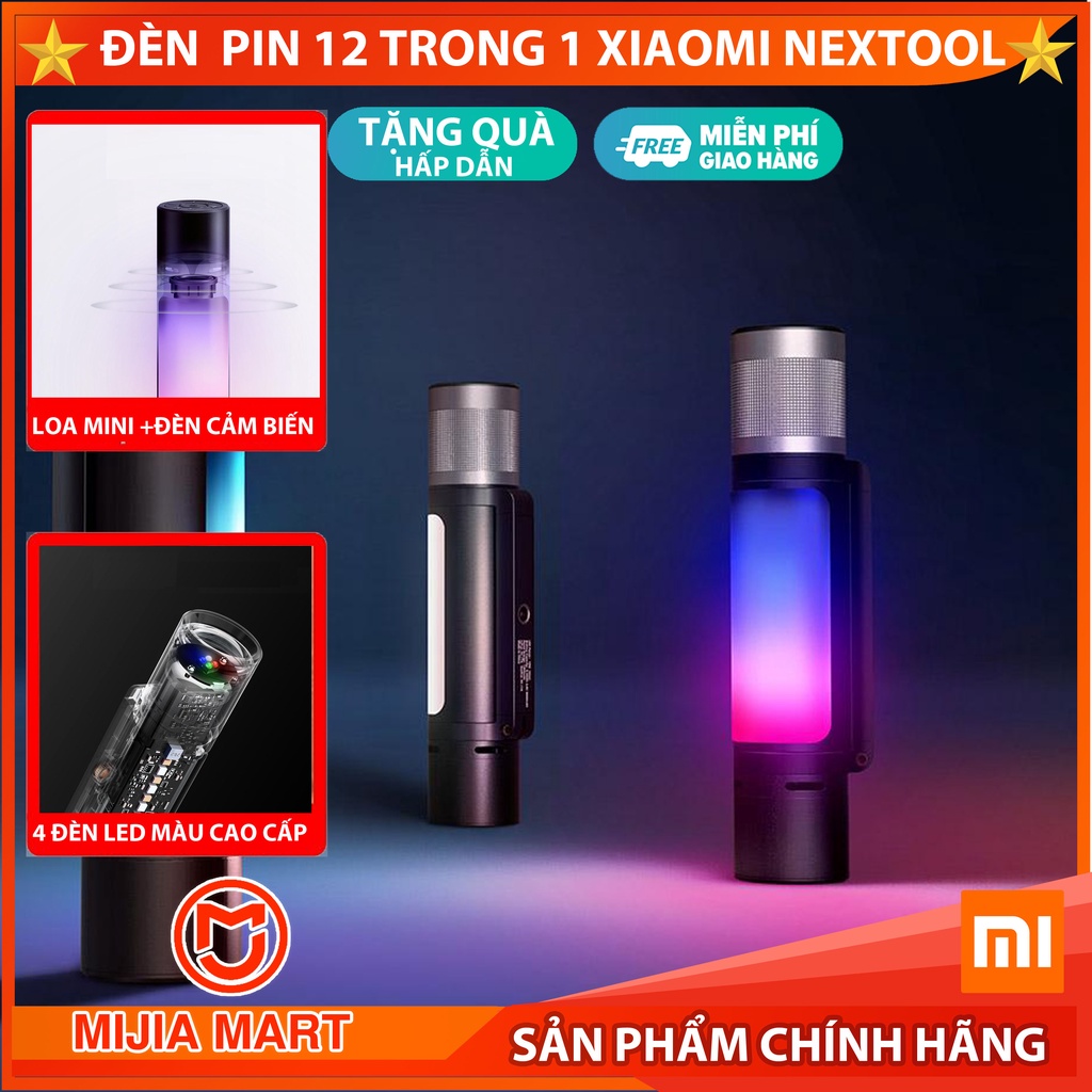 Đèn pin siêu sáng 12 trong 1 Xiaomi Nextool. Loa bluetooth kết hợp đèn đa năng