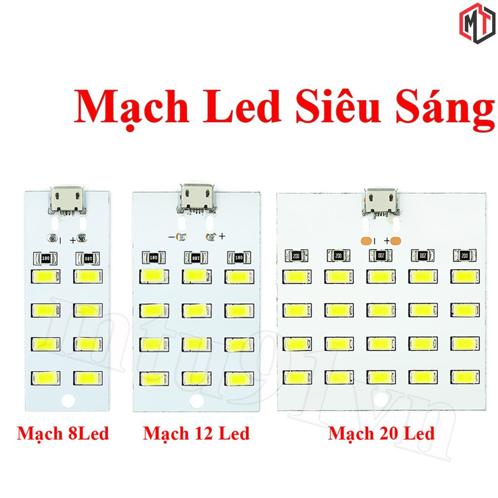 Mạch 8 / 12 / 20 Led Siêu Sáng Dùng Nguồn Micro USB 5v 95