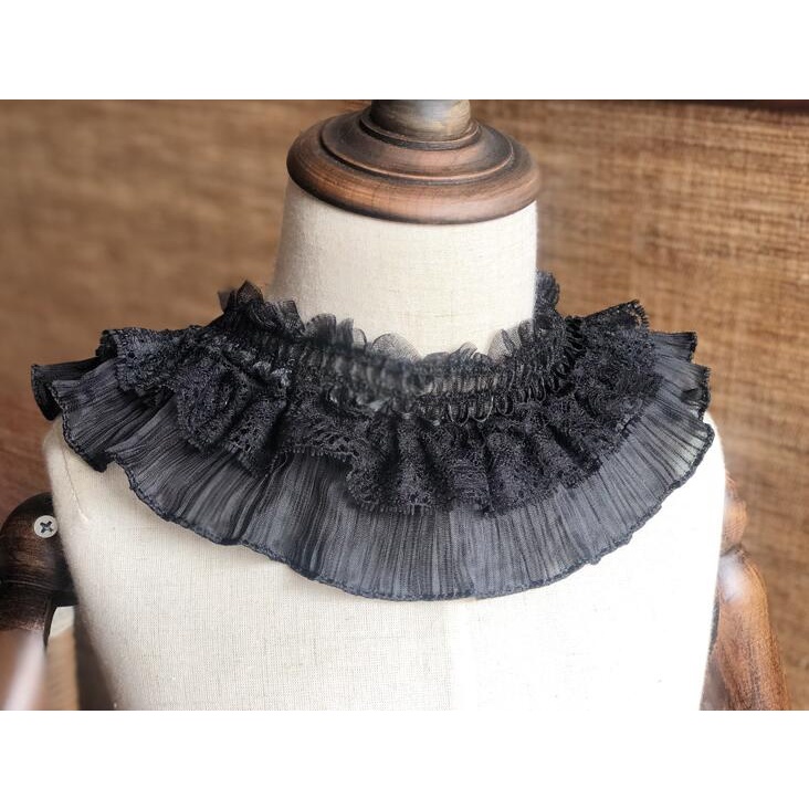 Dây Ruy Băng Vải Voan Phối Ren Co Giãn 9cm Chiều Cao 1 Yard Trang Trí Búp Bê DIY