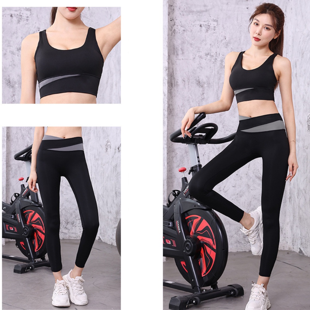 Set Bộ Thể Thao 2 Mảnh Siêu Co Giãn Chống Sốc Không Đường May Cho Nữ
