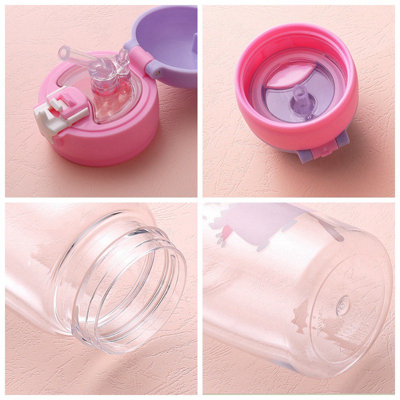 Bình Nước 700ml Họa Tiết Khủng Long Hoạt Hình Dễ Thương Cho Bé
