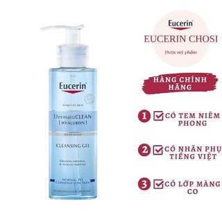 EUCERIN GEL RỬA MẶT DỊU NHẸ CHO DA NHẠY CẢM DERMATO CLEAN REFRESHING CLEANSING GEL 200ML