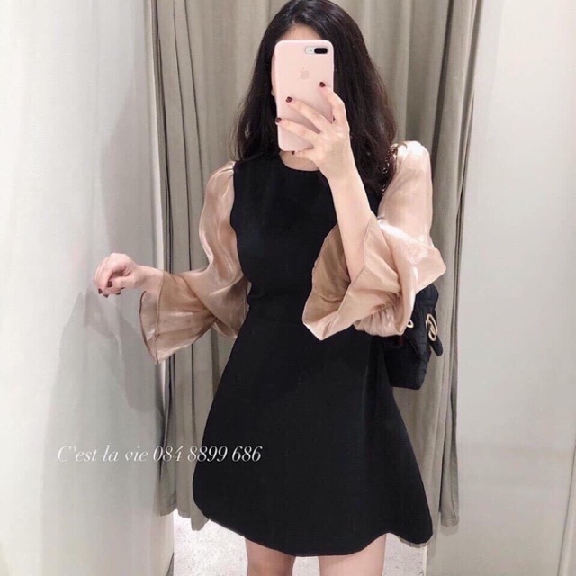 [Mã FAGREEN1505 giảm 10% tối đa 30K đơn 99K] Váy umi pha tay nhũ