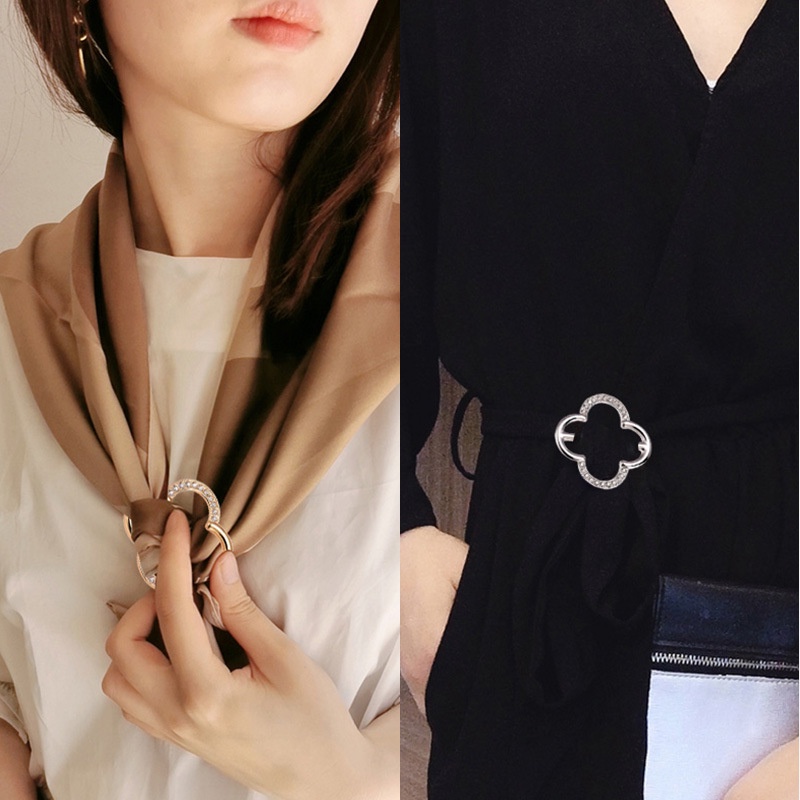 Vòng Khóa Kẹp Khăn Choàng Lụa Đa Năng Sáng Tạo Cho Nữ