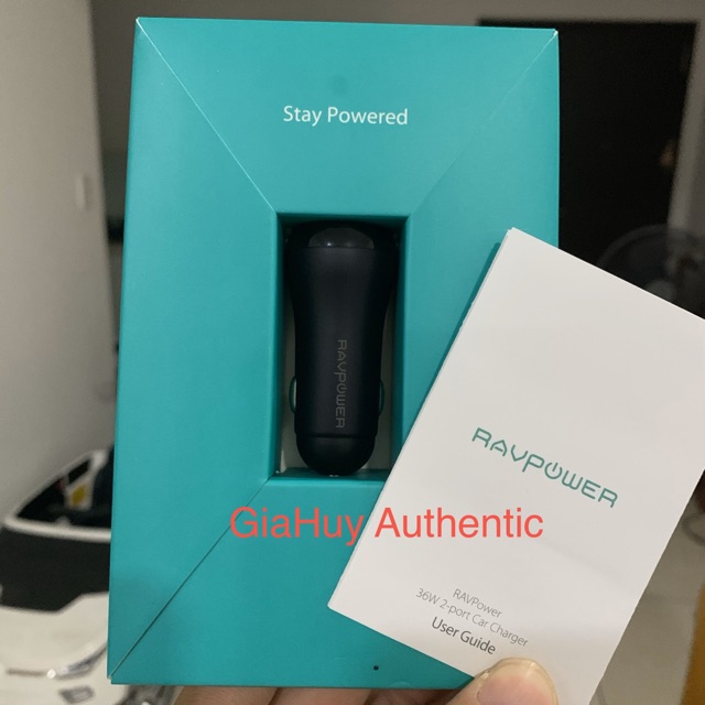 Tẩu sạc ôtô cho iP, S10, S9, Note 9 RAVPOWER RP-PC0 91 36W - 02 cổng (1 USB-C PD 18W &amp; 1 USB-A QC 3.0 18W)