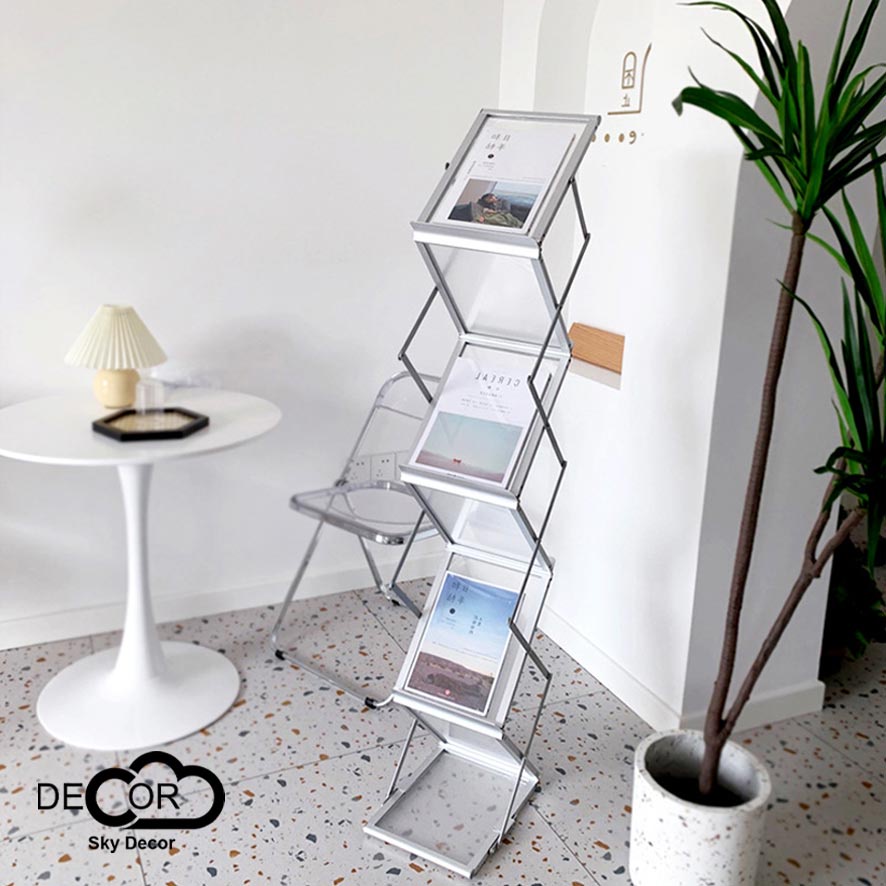 Kệ sách Ziczac tặng bìa tạp chí Sky Decor - Kệ trang trí phòng khách, phòng ngủ, kệ nhiều tầng phong cách Ulzzana