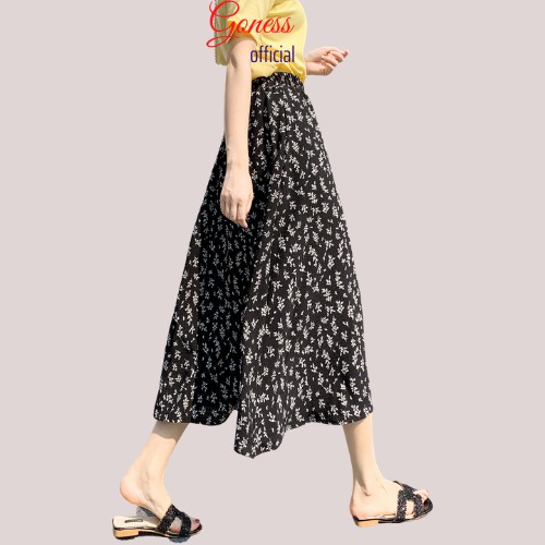 Chân váy dài lưng cao hoạ tiết hoa nhí vintage khoá sau thời trang cho nữ 205 | BigBuy360 - bigbuy360.vn