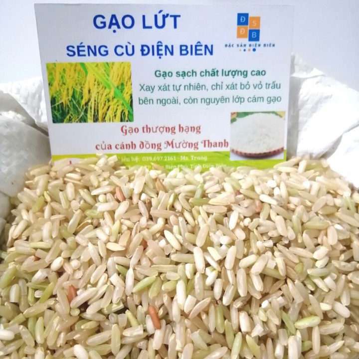 2kg gạo lứt séng cù Điện Biên-hút chân không, gạo ngon đặc sản của Điện Biên