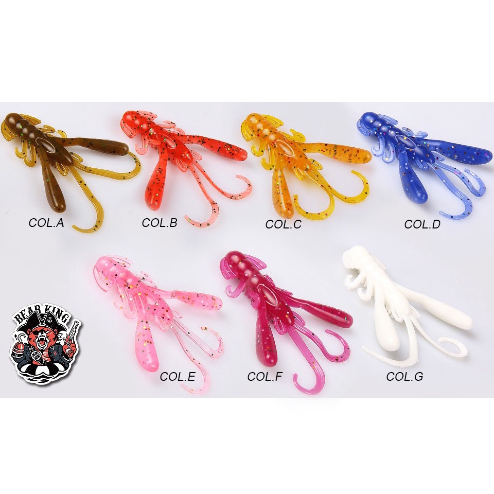 Túi 15 Mồi Câu Cá Giả Hình Tôm Mềm 4cm 1.6g