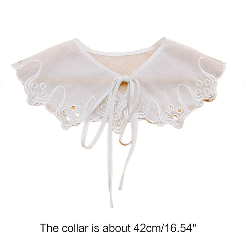 Cổ Áo Giả Chất Liệu Chiffon Họa Tiết Thêu Xinh Xắn Cho Nữ