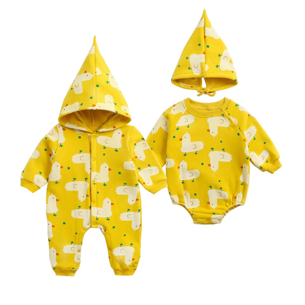 Áo Liền Quần Sanlutoz Có Mũ Trùm Đầu Thời Trang Mùa Đông Dễ Thương Cho Bé