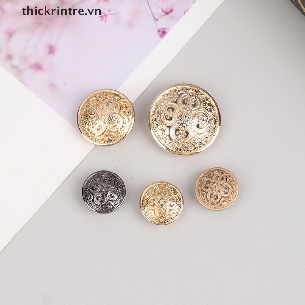 Bộ 10 Nút Áo Khoác / Áo Khoác / Đồ Thủ Công Bằng Kim Loại Đục Lỗ