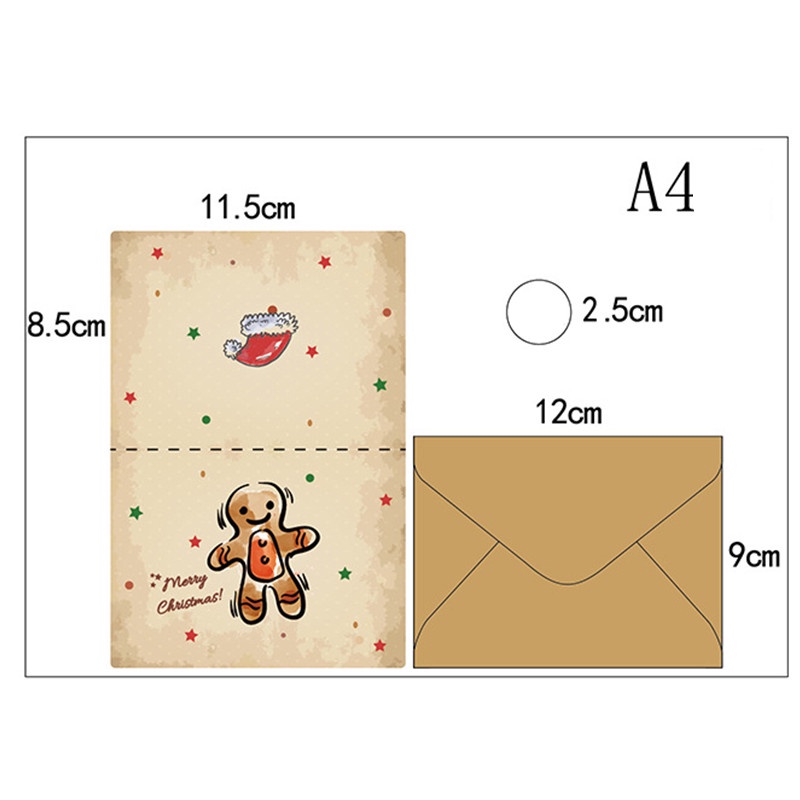 Phong Bì Thư Màu Nâu Phong Cách Retro Dùng Để Trang Trí Giáng Sinh