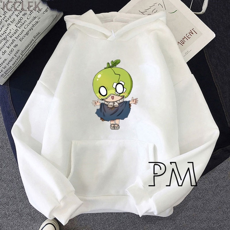 Áo hoodie cô bé mặc váy đầu quả xanh PM13