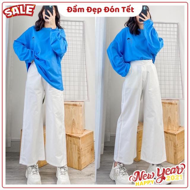 Quần Nữ PION CULOTES chất vải kaki thun dày dặn cạp cao dễ mix đồ from chuẩn tone màu basic ống uống rộng