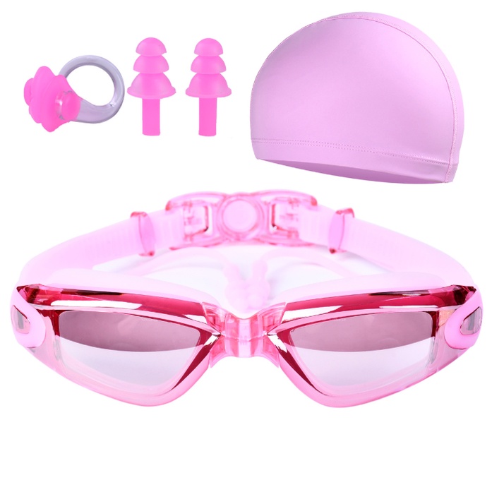 GOWIN Kính bơi chống sương mù HD không thấm nước nam và nữ kính người lớn kính bơi mũ bịt tai bộ mới