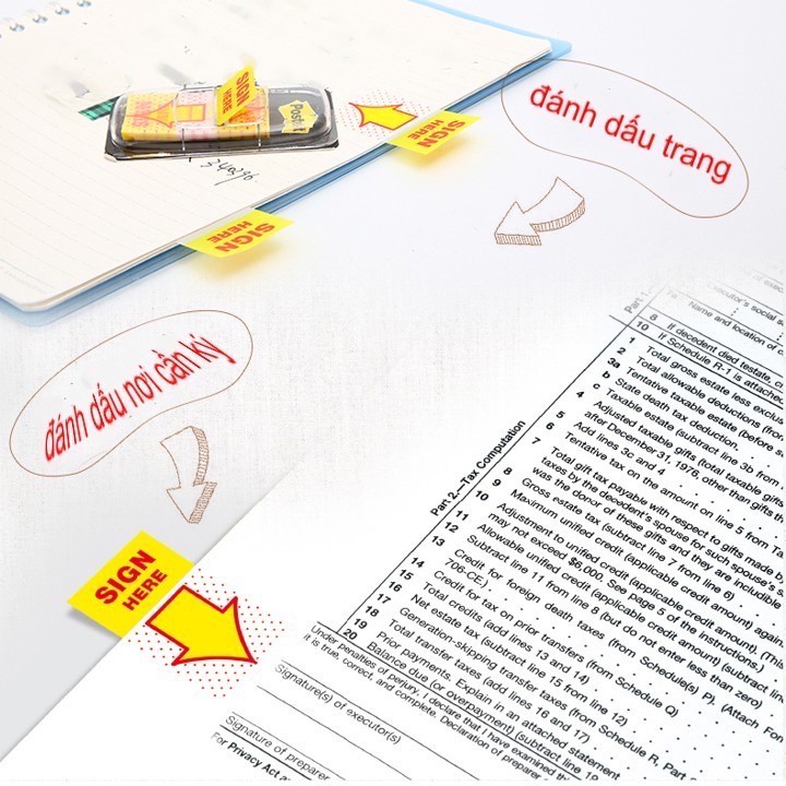 Miếng dán trình ký Sign here Deli A101