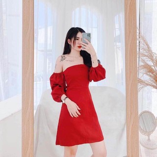 ĐẦM ĐỎ CUP NGỰC RỚT VAI