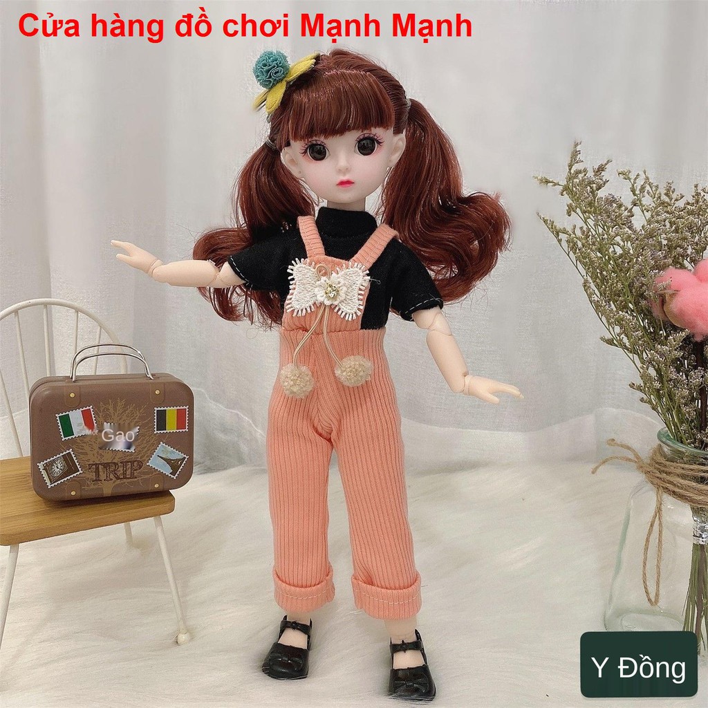 bé dễ thương 30 cm Barbie bộ công chúa nhỏ 3D mắt 22 khớp 6 điểm bjd net búp bê màu đỏ trẻ em   đồ chơi