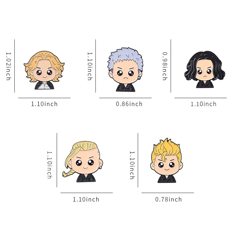 Ghim Cài Áo Kim Loại Phong Cách Anime Revengers Sano Manjiro