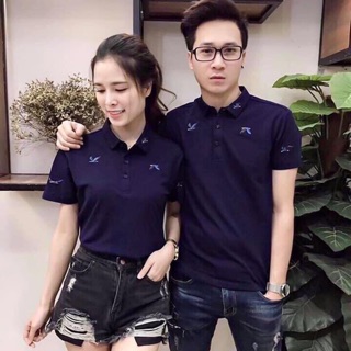 Áo phông nam, nữ cổ đức thêu hình hoạ tiết Trangstore