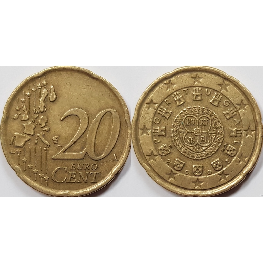Đồng xu 20 Euro Cent Bồ Đào Nha  1999-2006