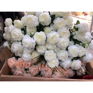 Hoa hồng lụa (cành 2 bông 1 nụ)