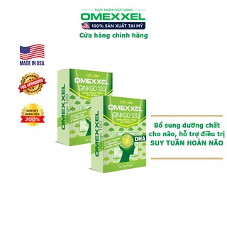 Combo 1 hộp viên uống hoạt huyết dưỡng não Omexxel Ginkgo 120 -30 viên/hộp - Xuất xứ Mỹ