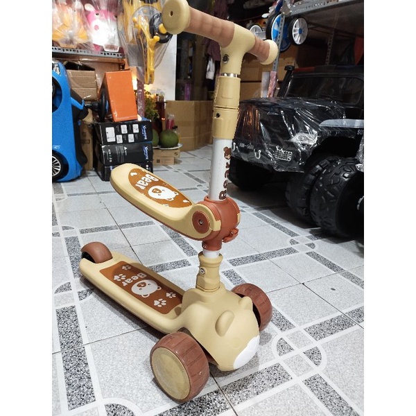Xe Scooter trượt chòi và trượt 2in1 gấu Bear xinh xắn