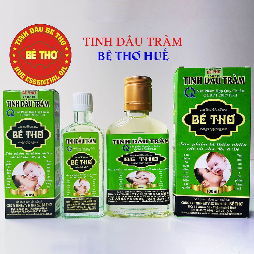 Dầu tràm huế - Mẫu bán chạy nhất (50ml) - Chính hãng Công ty Dầu Tràm Bé Thơ