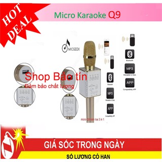 Micro Q9 thế hệ 2017 hát karaoke kết nối bluetooth