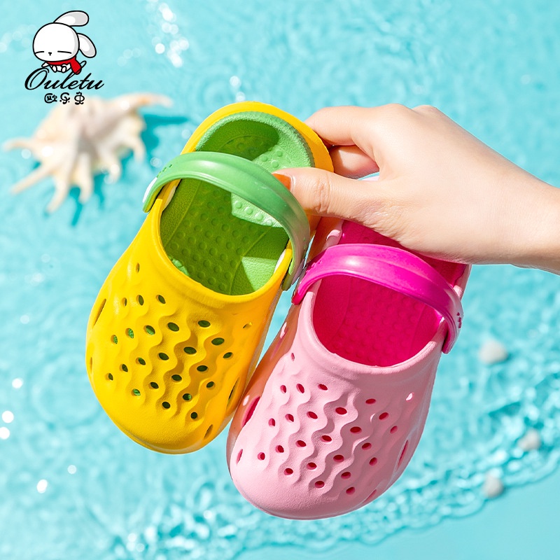 Dép Sandal Đục Lỗ Chống Trượt Thời Trang Đi Biển Mùa Hè Cho Bé