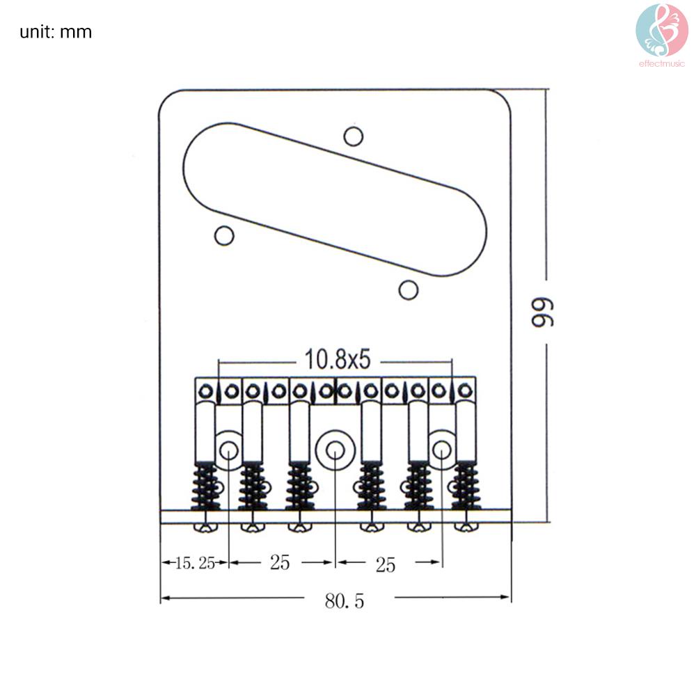 Cầu Đàn Cố Định 6 Dây Màu Bạc Thay Thế Cho Đàn Guitar Điện