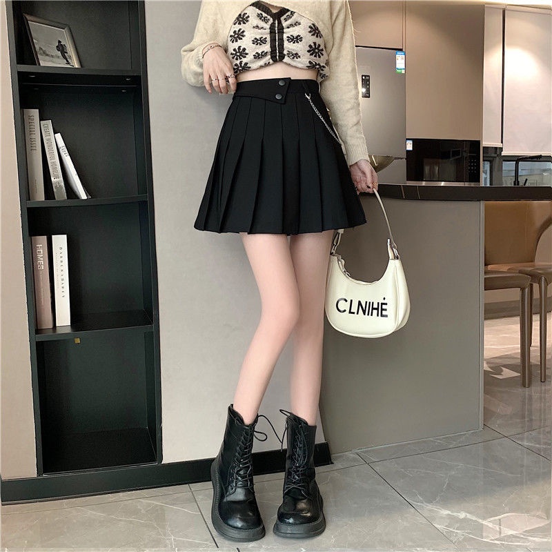 Chân Váy Xếp Ly Lưng Cao Thời Trang Mùa Xuân Dành Cho Nữ