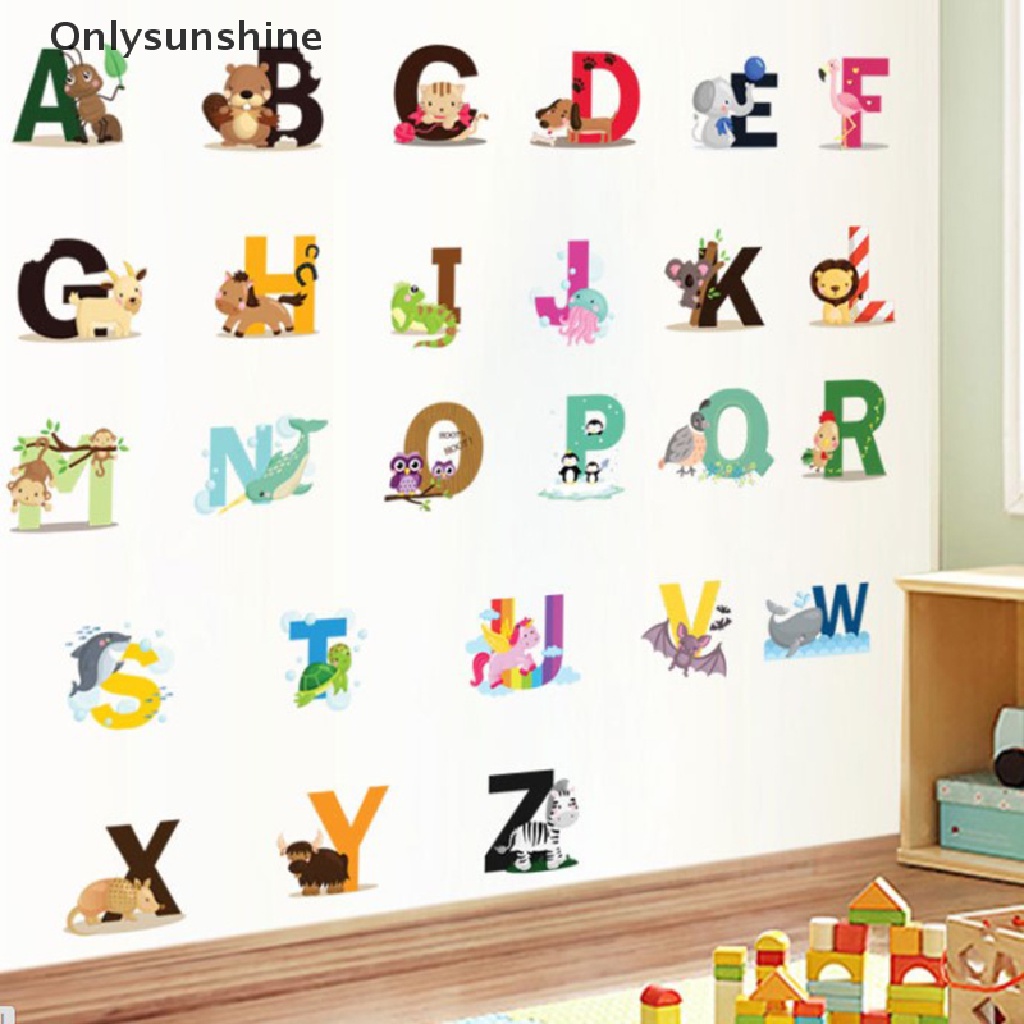 Set 26 Chữ Cái Và Động Vật Hoạt Hình Trang Trí Phòng Bé