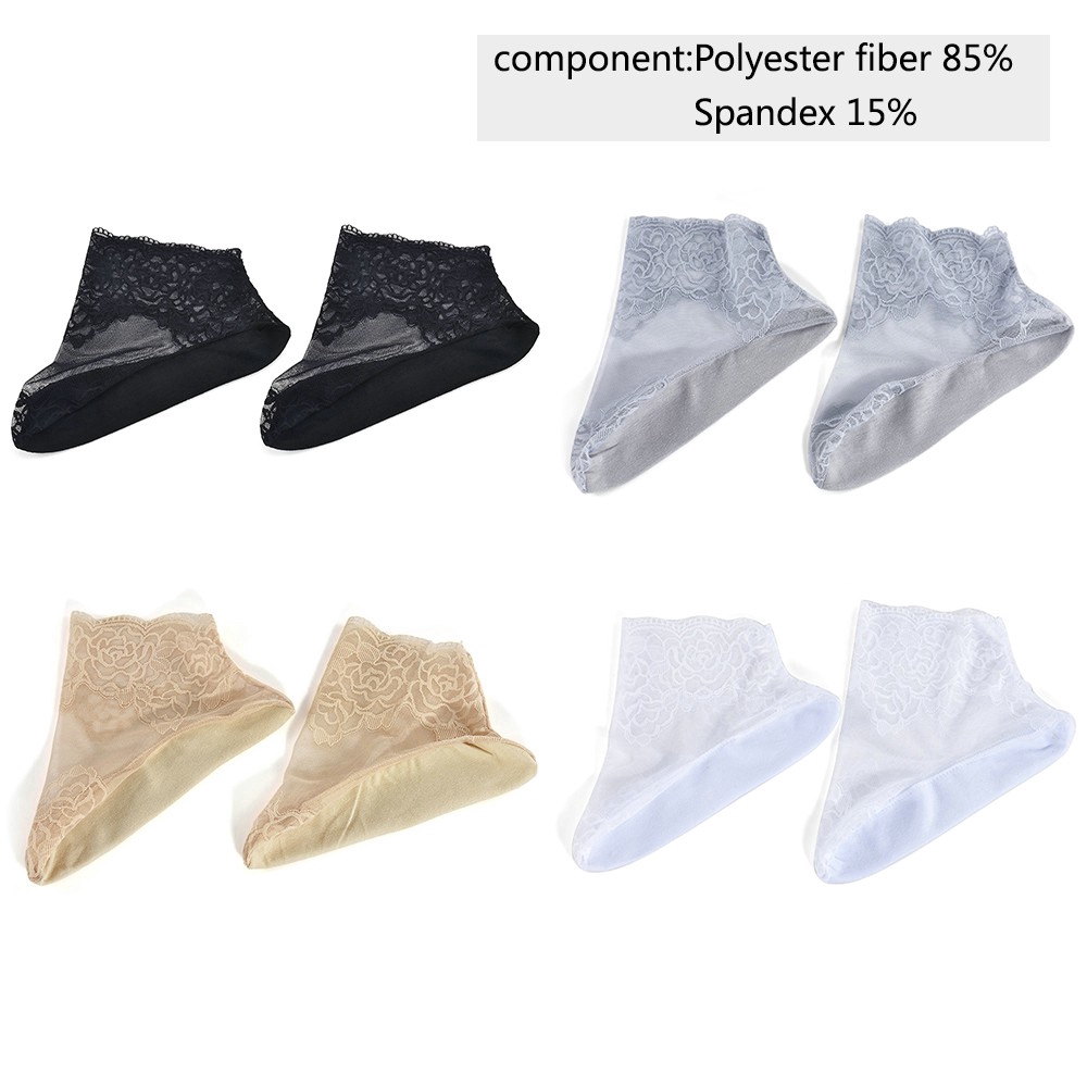 Vớ cổ thấp kiểu ren lưới mềm mại thoáng mát dành cho bạn nữ