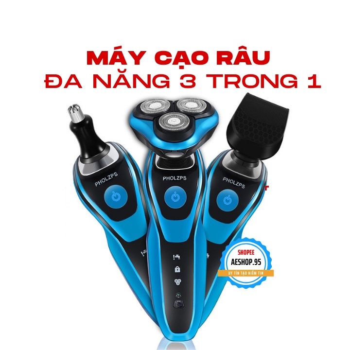 Máy Cạo Râu Cao Cấp 3D - Máy Cạo Râu Đa Năng 3 trong 1 Chống Nước