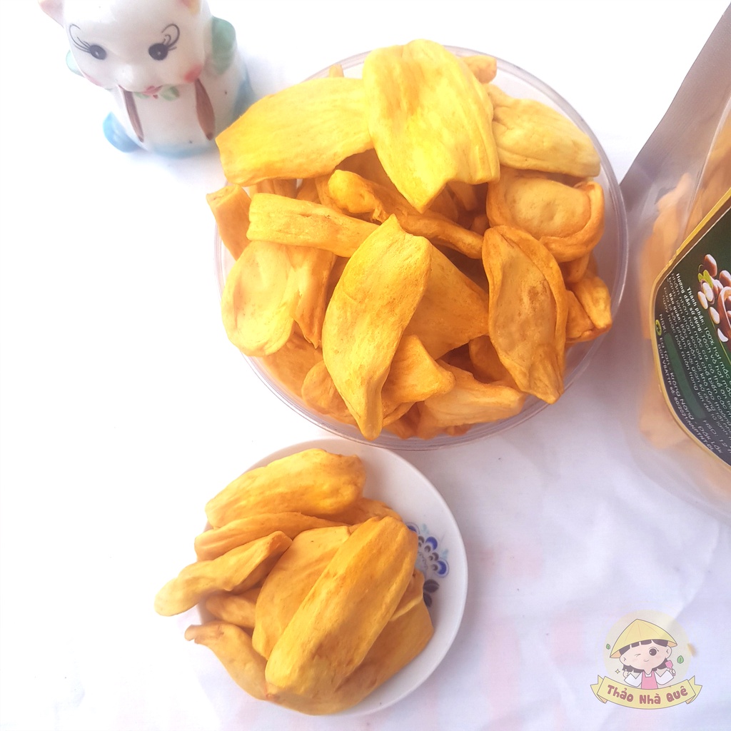 Mít sấy khô xuất khẩu,mít thái A giòn ngon ngọt loại 1 nguyên cánh 500g - Đồ ăn vặt ăn tết ngon