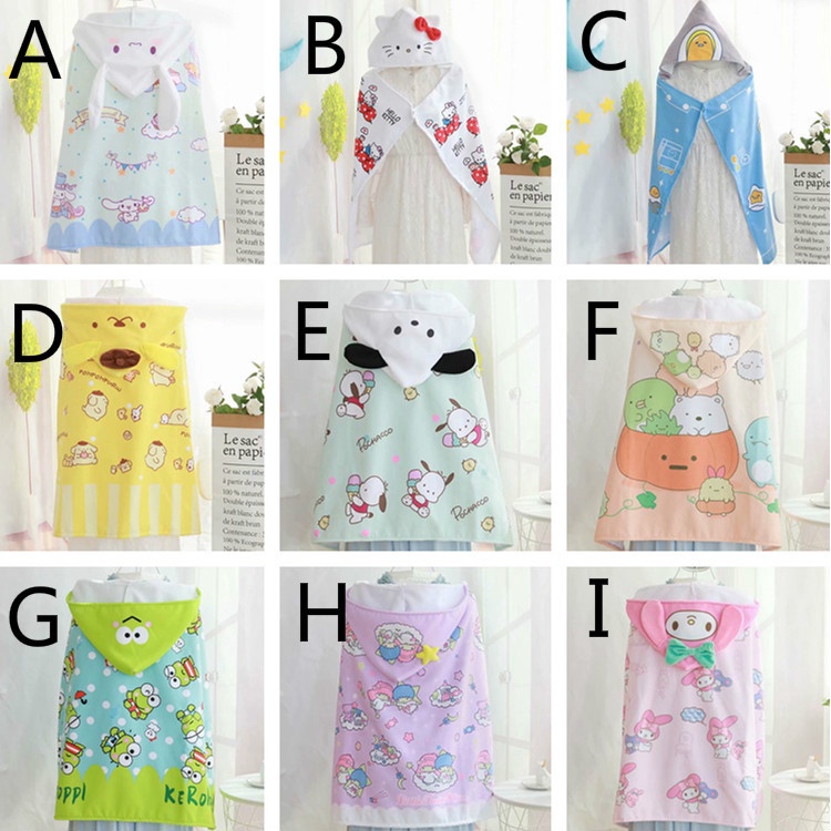 ⭐Yixin の Những Thứ Dễ Thương⭐Áo Choàng Tắm Có Mũ Trùm In Hoạt Hình Sumikkogurashi/ Chú Ếch/ Chú Ếch Dễ Thương Cho Bé