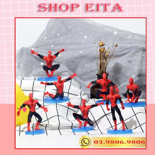 Set 7 mô hình người nhện trang trí bánh kem, trang trí bánh sinh nhật
