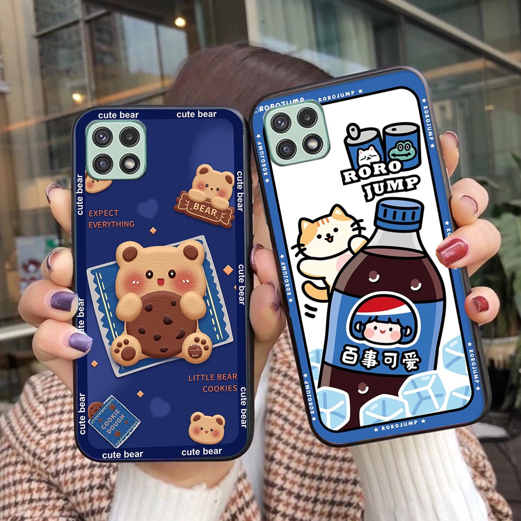 Ốp lưng Samsung A22 5G in hình 3D GẤU cute be@r, soda, happy day cực hot ,thời thượng