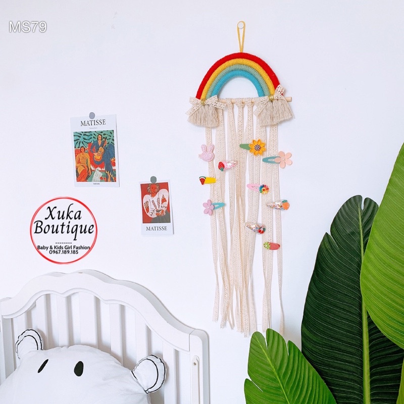 Phụ Kiện Treo Kẹp Tóc Cho Bé Hình Cầu Vồng Màu Sắc Đẹp Mắt Thích Hợp Trang Trí Phòng Bé Gái