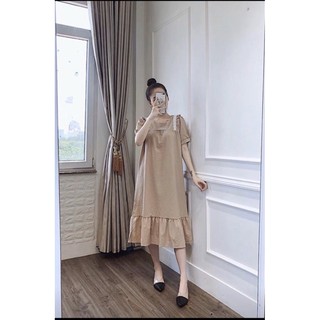 Váy bầu thô ren vai mới