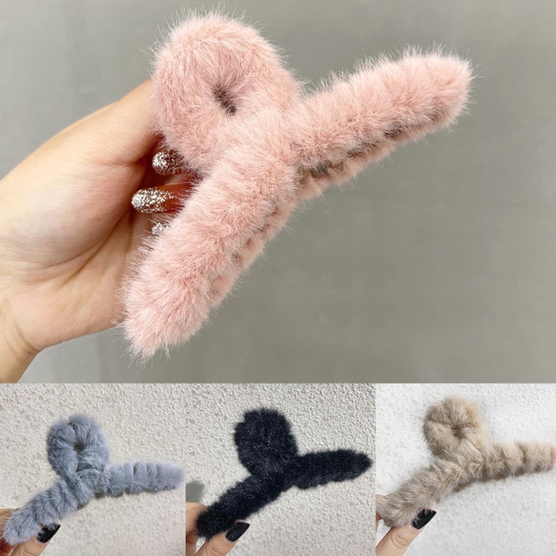 Kẹp Tóc Đuôi Ngựa Bằng Lông Nhung Chống Trượt Chắc Chắn