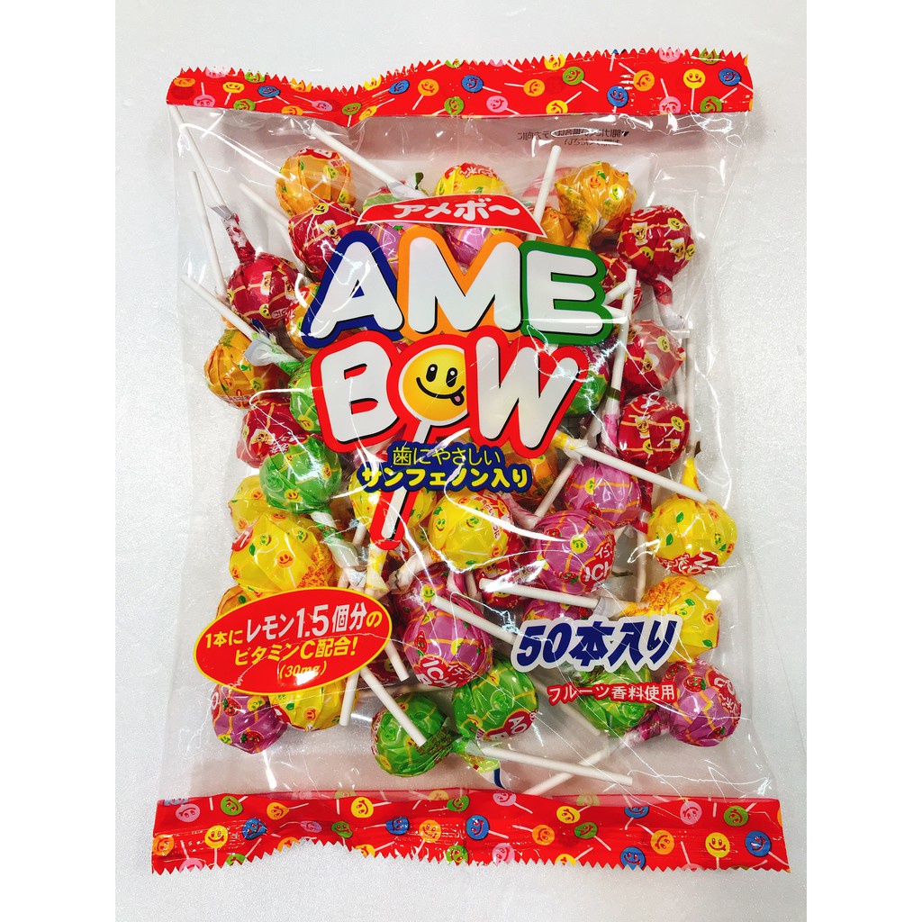 Kẹo mút trái cây Amebowl Ribon nội địa Nhật Bản thân thiện với răng của bé