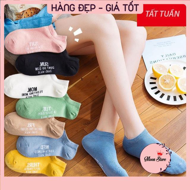 Set tất vớ nam nữ cổ ngắn tuần 7 đôi 7 ngày siêu đẹp phong cách Hàn Quốc