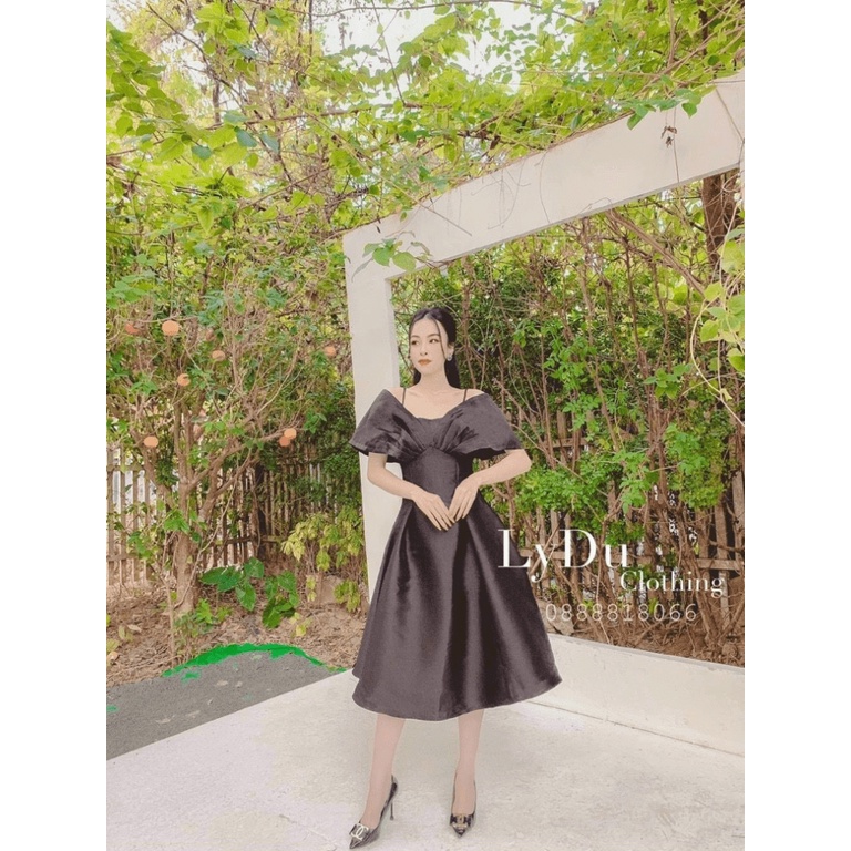 Đầm Xòe Nữ Dáng Dài Chiết Eo Phối Tay Nơ Chất Tapta Mặc Nhẹ Mát Dáng Xinh [NEW UNISEX]