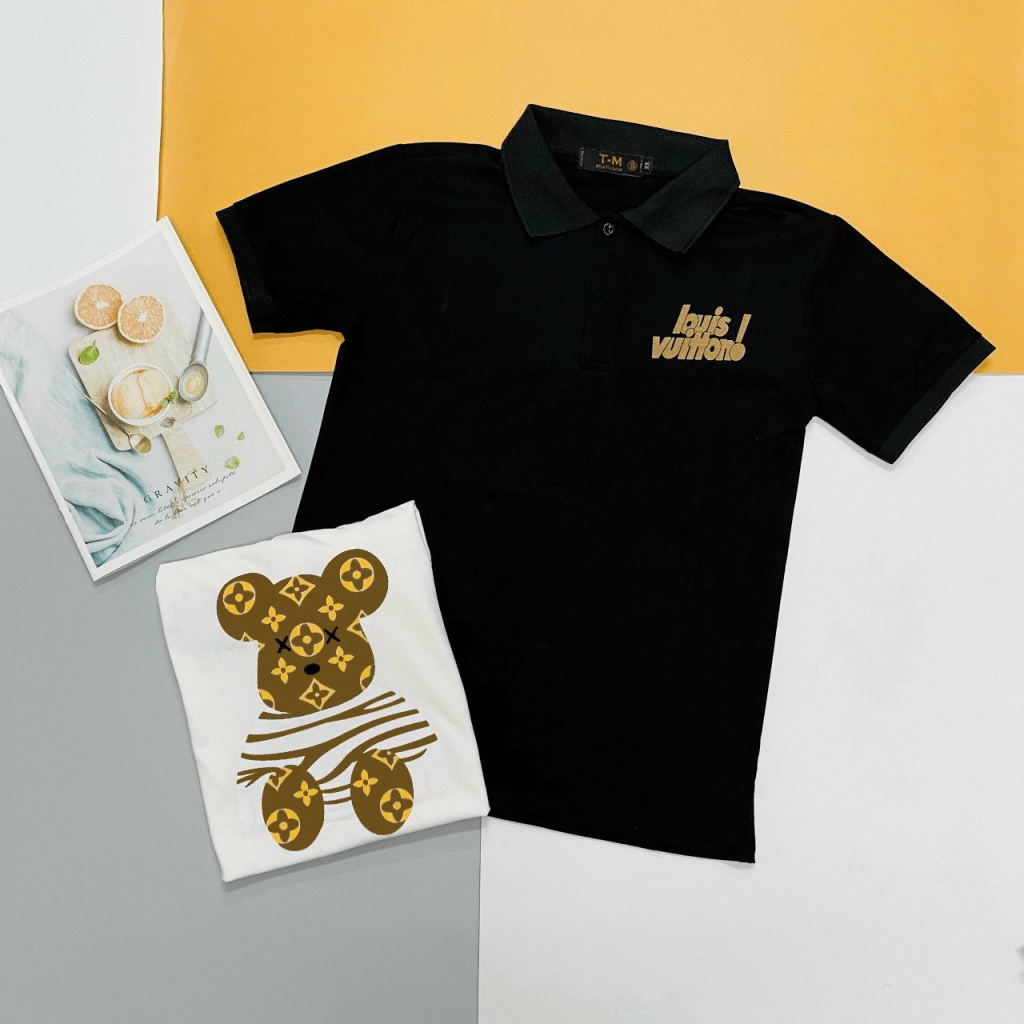 Áo Thun Nam Cổ Trụ Chất Cotton In Hình Gấu Teddy Mặc Mát Dễ Phối Đồ Đi Chơi [NEW UNISEX]