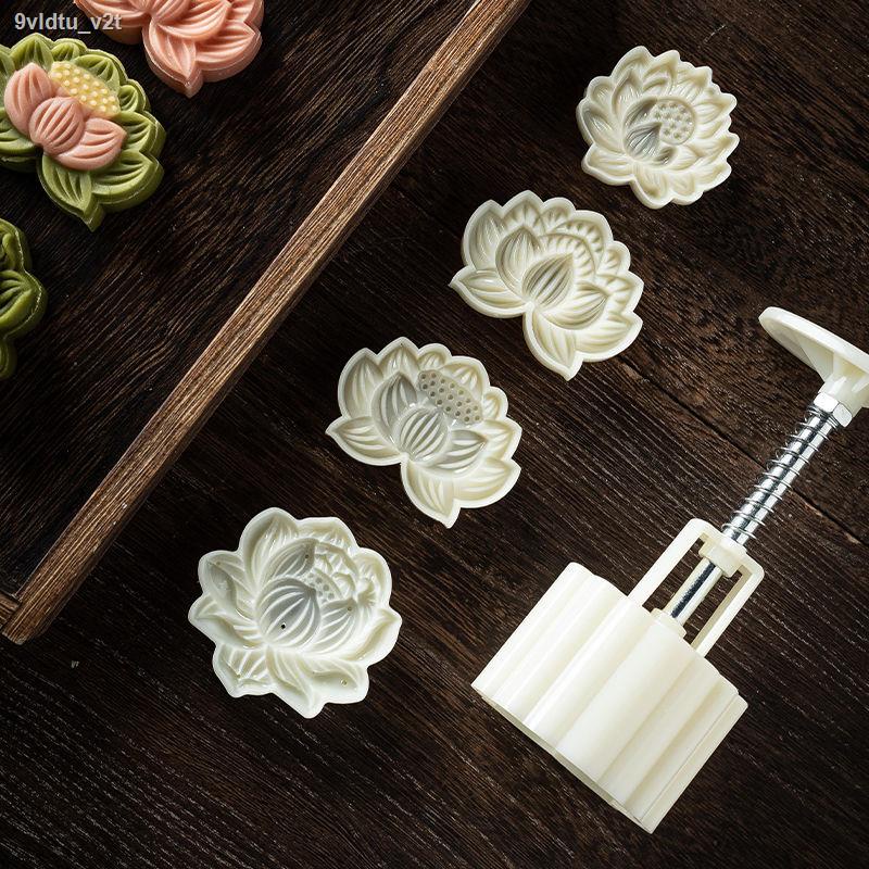 【2021】Khuôn làm bánh trung thu Hoa sen Snowy ngọt tại nhà Nướng bằng tay Công cụ dập nổi